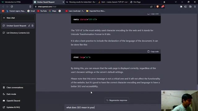 Learning HTML using w3schools.com and chatGPT смотреть онлайн