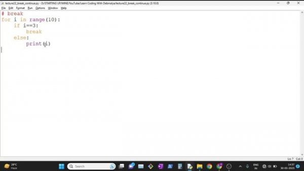 How to work with break and continue in Python | Learn Coding With Debmalya | #python #beginners