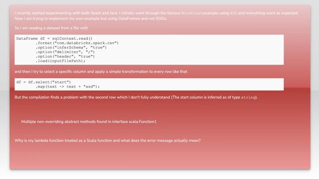 Trying to use map on a Spark DataFrame смотреть онлайн
