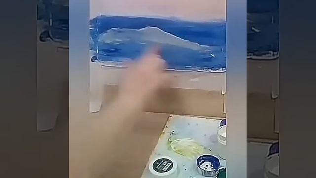 Как нарисовать волну, гуашью проще всего....) смотреть онлайн