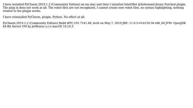 IntelliBot @SeleniumLibrary Patched plugin does not work on PyCharm (mac) смотреть онлайн
