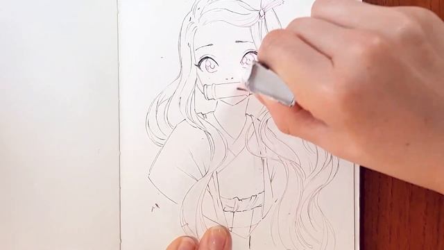 Drawing Nezuko from Demon Slayer with Copic Markers смотреть онлайн