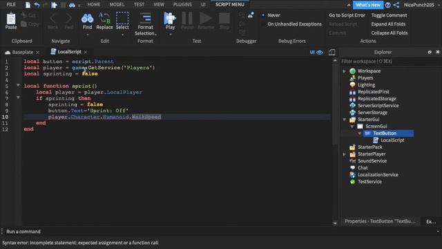 How to make a sprint button I Roblox Studio смотреть онлайн