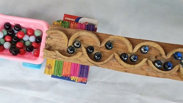 Marble Run ASMR ☆ Wooden Slope & Colorful Marbles смотреть онлайн