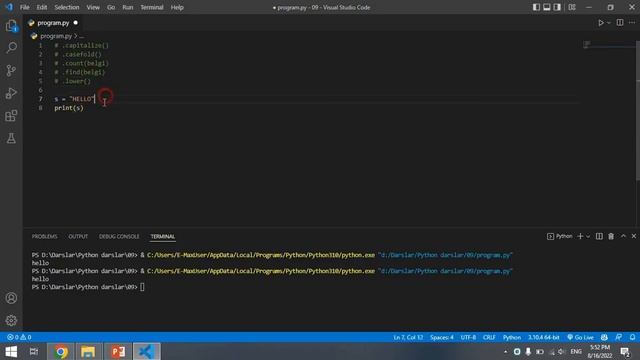 Python dasturlash darslari | 9-dars | String methods смотреть онлайн