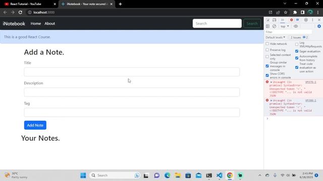 2023 | Ultimate React JS Course | Updating Notes on edit in the UI using React смотреть онлайн