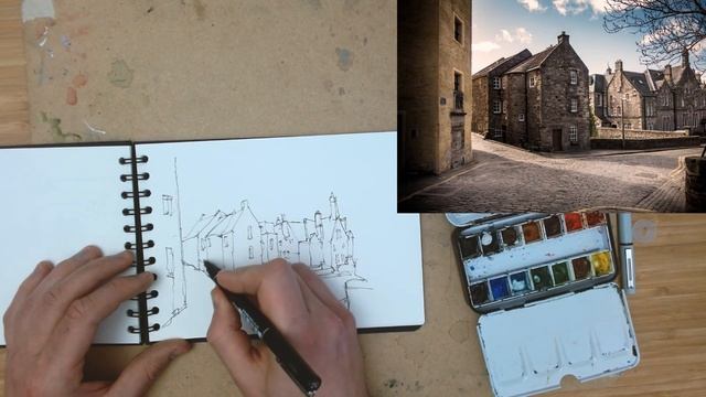 Urbansketch Tutorial - Ink And Watercolour Sketching - Expressive Flowing Colours, Made SIMPLE!