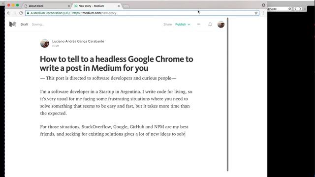 How to tell to a headless Google Chrome to write a post in Medium for you смотреть онлайн
