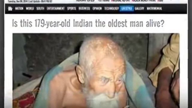 Долгожитель в Индии прожил 179 лет!!! смотреть онлайн