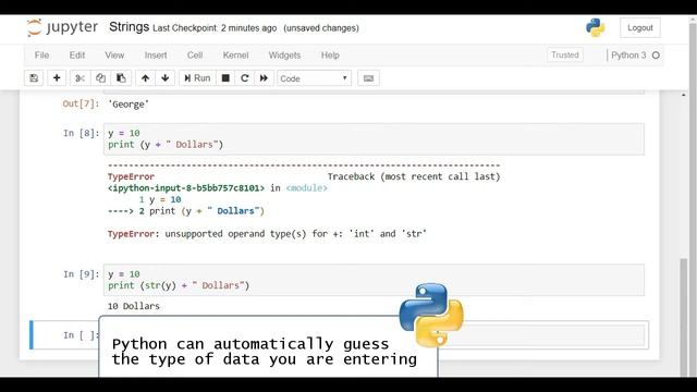 Python: Variables & Data Types смотреть онлайн