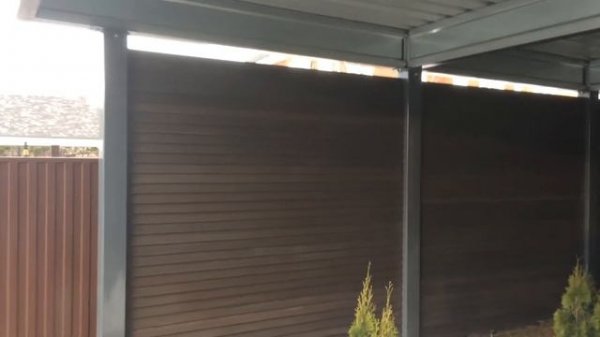 Обзор современного навеса Garden Cube c хозблоком