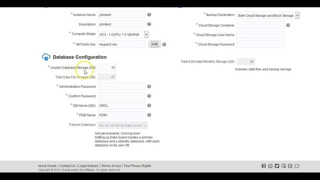 Oracle DBaaS: Creating a Database смотреть онлайн