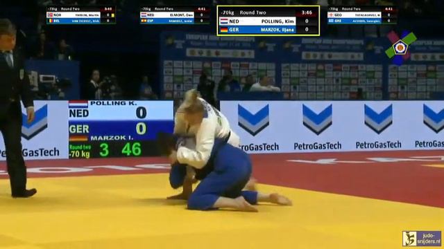 Judo 2016 European Championships Kazan: Polling (NED) - Marzok (GER) [-70kg] смотреть онлайн