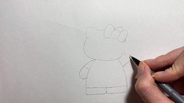 Как нарисовать Холлоу Китти/Kitty White/drawing hello kitty. смотреть онлайн