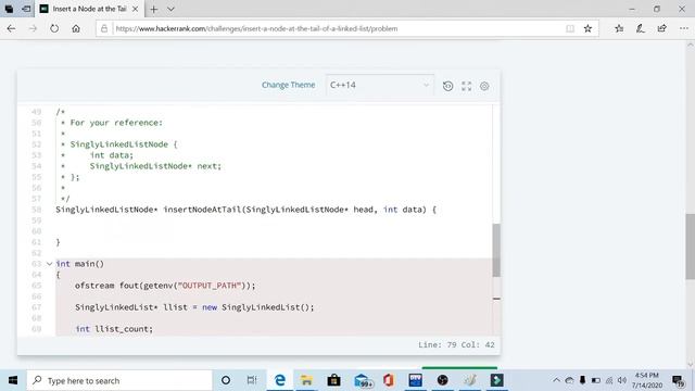 Insert a node at the tail of linked list | HACKERRANK | c++ solution смотреть онлайн