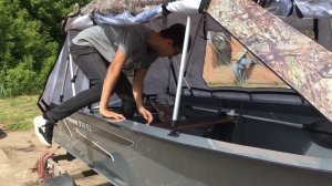 Обзор ходового тента на моторную лодку Swimmer 370XL /Тюнинг лодки для рыбалки в дождливую погоду