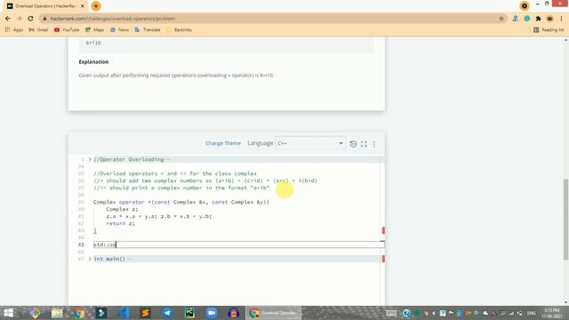 HackerRank Overload Operators problem solution in C++ | C++ problems solutions | Programmingoneonon смотреть онлайн