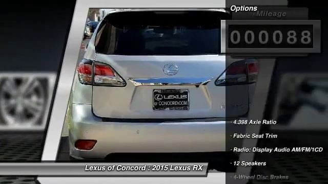 2015 Lexus RX for sale in Concord, CA; Lexus of Concord 35892 смотреть онлайн