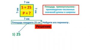Урок. Как найти периметр квадрата по его площади. Математика 2 класс. #учусьсам