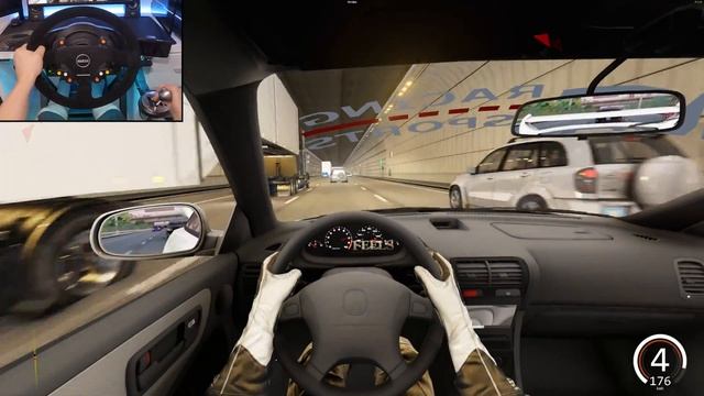 492HP Acura Integra & 539HP Honda S2000 in Heavy Traffic! - Assetto Corsa | Thrustmaster T300 RS смотреть онлайн