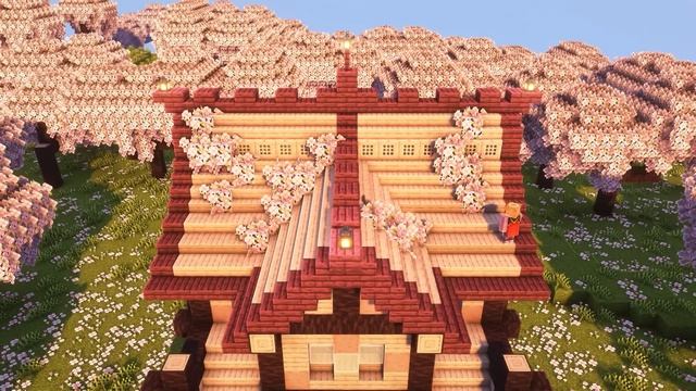 Minecraft - How to Build a Cherry Blossom Survival House (1.20) смотреть онлайн