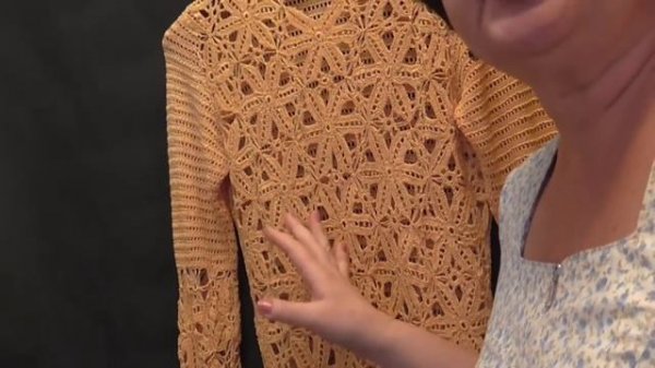 Вязаная кофта с ажурной спиной. Обзор пряжи.Sapfir lux  (Сапфир люкc)