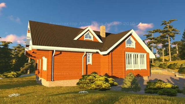 Красивый реализованный проект деревянного дома из клеен. бруса на склоне горы смотреть онлайн