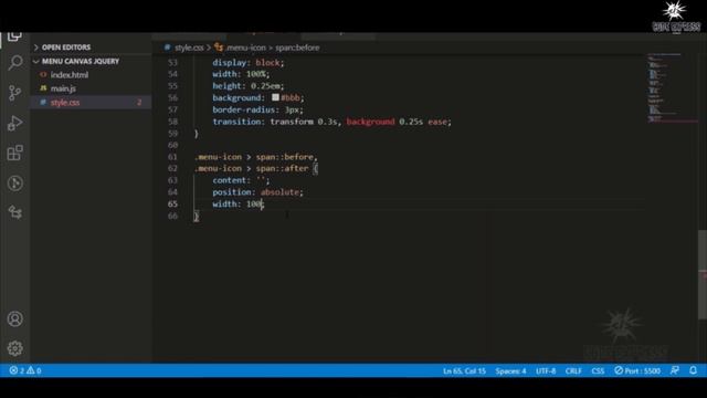 Canvas Menu Using With jQuery | HTML | CSS смотреть онлайн
