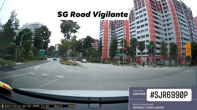 22oct2021 choa chu kang drive & ave 4 #SJR6990P toyota vios fail to conform to red light signal смотреть онлайн