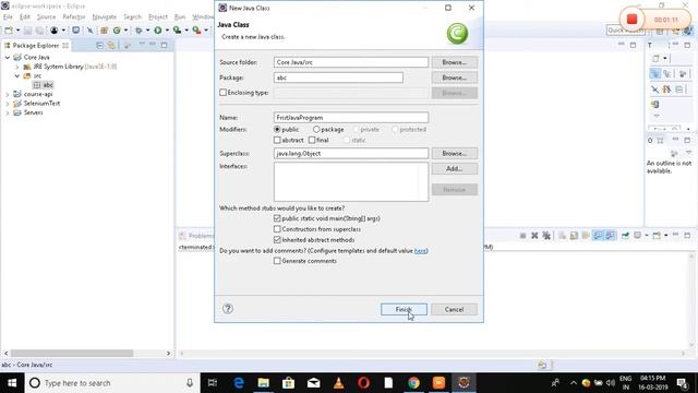 Create Java Class смотреть онлайн