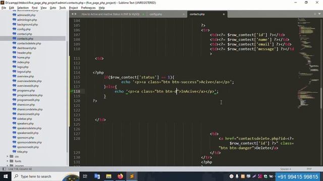 How to Active and Inactive Status in PHP and MySQL Database | PHP | Core PHP in Hindi смотреть онлайн