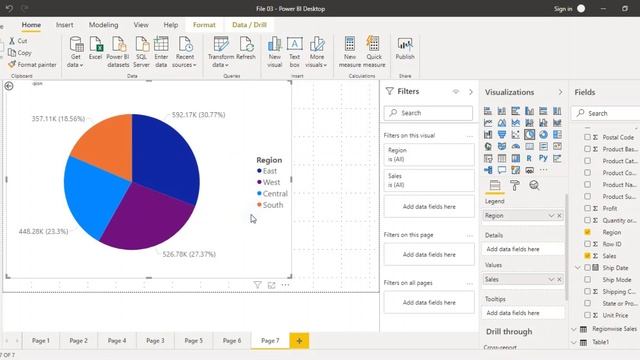 Power BI Tutorial for Beginners 15 - Drill through and slicers in Power BI смотреть онлайн