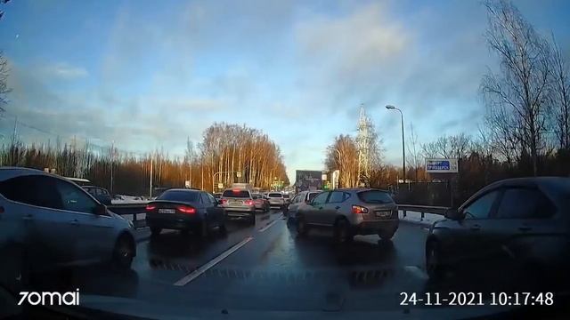 Пробка на Выборгском шоссе смотреть онлайн