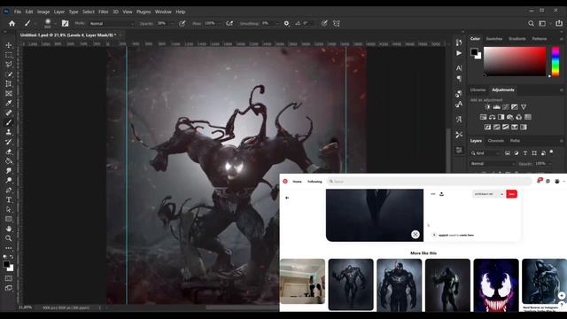 Dealing with art block | Venom Photoshop Speed Art смотреть онлайн