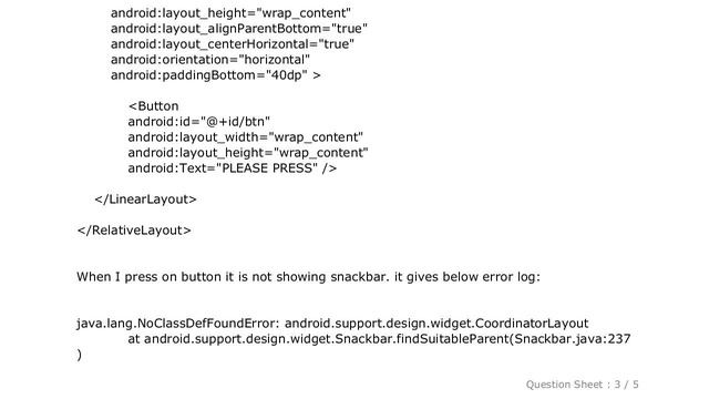 Android : Snackbar is not working within fragment class смотреть онлайн