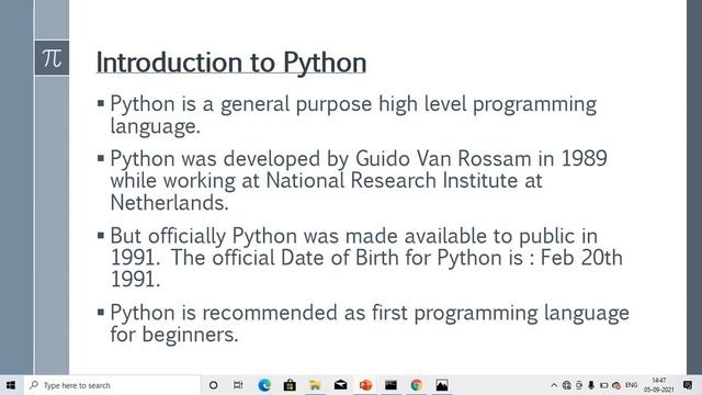 Lesson 1:- Introduction to Python Programming Language|| By Jaya Shukla смотреть онлайн