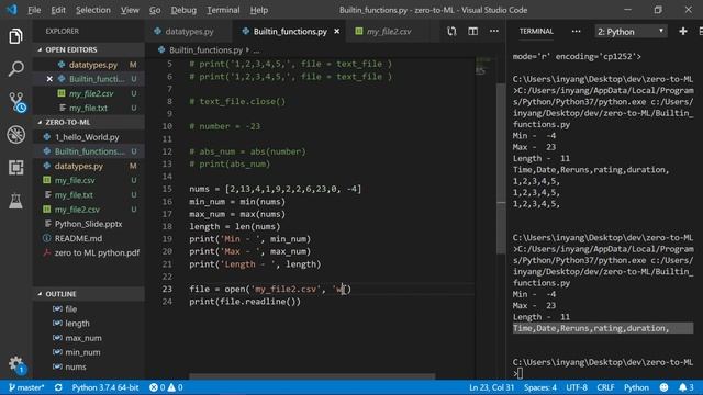 13. Intro. to Python | Builtin functions & Datatypes (2) | BASIC PYTHON (ZERO TO ML) смотреть онлайн