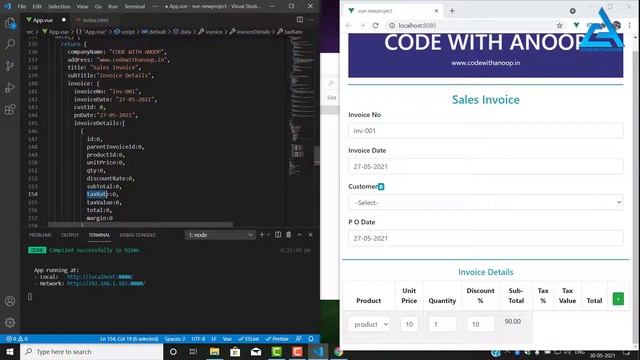 Invoice App in vue3 using visual studio code| How to make an invoice app in vue.js? смотреть онлайн