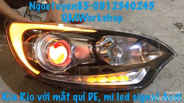 Kia Rio độ mắt quỉ DE, led mí daylight vs signal chạy như Audi 2016 смотреть онлайн