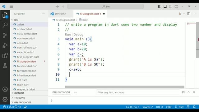 How to Create First Program in Dart ||Flutter Tutorial : Dart Programming Language @MamtaFulwary смотреть онлайн