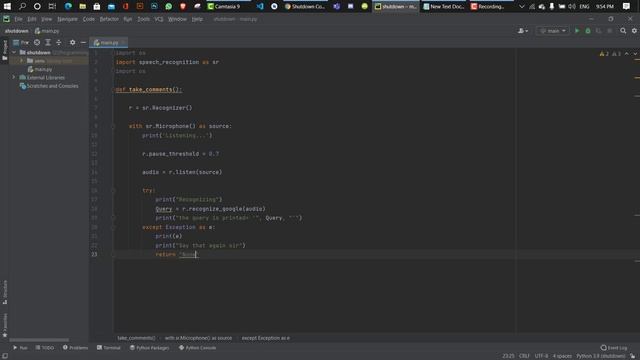 Shutdown your Computer, with your voice in Python | Python project 2021 смотреть онлайн