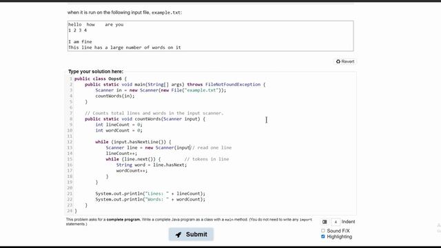 Java Practice It || 6.11 Oops6-errors || file processing, scanner, debugging, method with paramete смотреть онлайн
