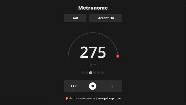 275 BPM Metronome 6/8 смотреть онлайн