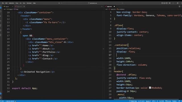 Create A Full Screen Navbar With Animation Effect Using React js and Framer Motion | Animated Menu смотреть онлайн