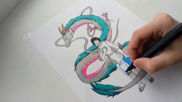 РИСУЮ АНИМЕ "УНЕСЕННЫЕ ПРИЗРАКАМИ" | МАРКЕРЫ TOUCHFIVE | МАНГА смотреть онлайн