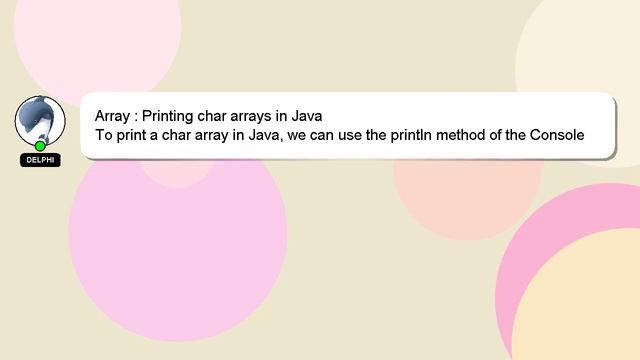 Array : Printing char arrays in Java смотреть онлайн