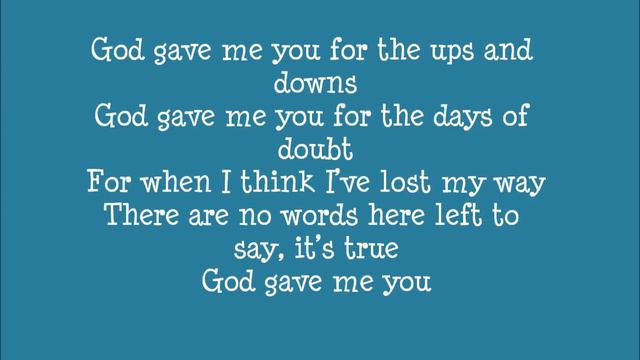 God Gave Me You - Blake Shelton (lyrics) смотреть онлайн