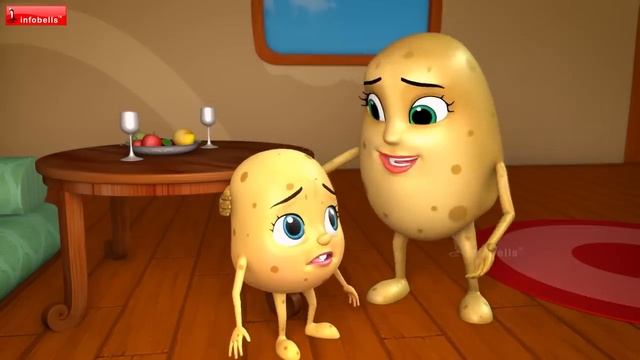 குறும்புக்கார காய்கறி ஐந்து, கட்டில் மேலே உருண்டது | Tamil Rhymes for Children | Infobells смотреть онлайн