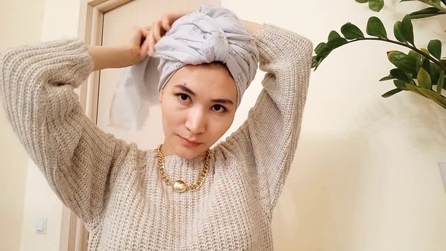 #2 тәсіл. Самый простой способ. ТЮРБАН ораймыз. Тюрбан из шарфа. смотреть онлайн