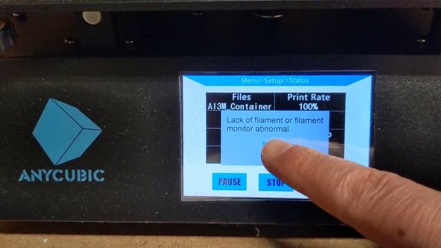 Anycubic Mega S - Senseur De Filament En Problème: Lack Of Filament Or Filament Monitor Abnormal